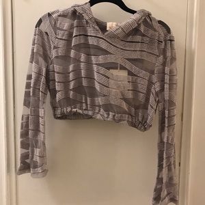 cropped sheer hoodie from LF